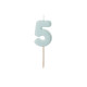 Sviečka na tortu číslo 5 svetlomodrá
