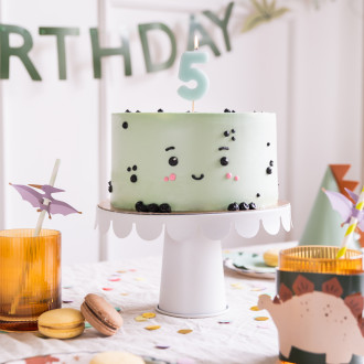 Sviečka na tortu číslo 5 svetlomodrá