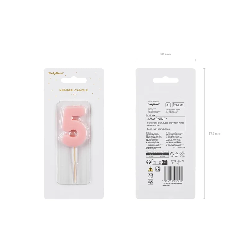 Tortagyertya 5-ös szám, világos rózsaszín
