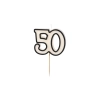 Lumânare pentru tort cifră 50 alb-negru
