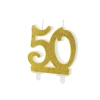 Lumânare pentru tort cifră 50 aurie