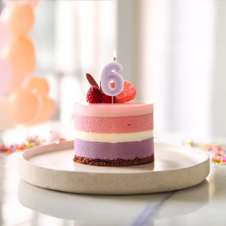 Sviečka na tortu číslo 6 fialová