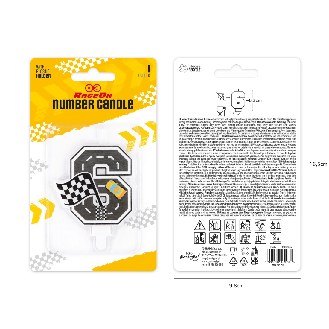 Sviečka na tortu číslo 6 Race On