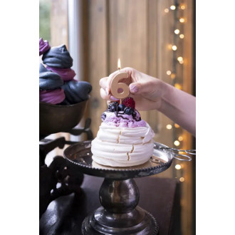 Sviečka na tortu číslo 6 rose gold