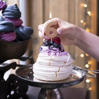 Svíčka na dort číslo 6 rose gold