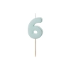 Világoskék 6-os számú tortagyertya
