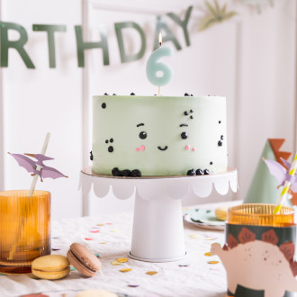 Sviečka na tortu číslo 6 svetlomodrá