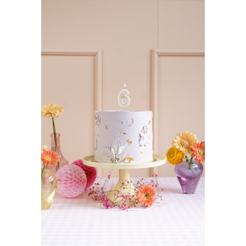 Sviečka na tortu číslo 6 teplá sivá