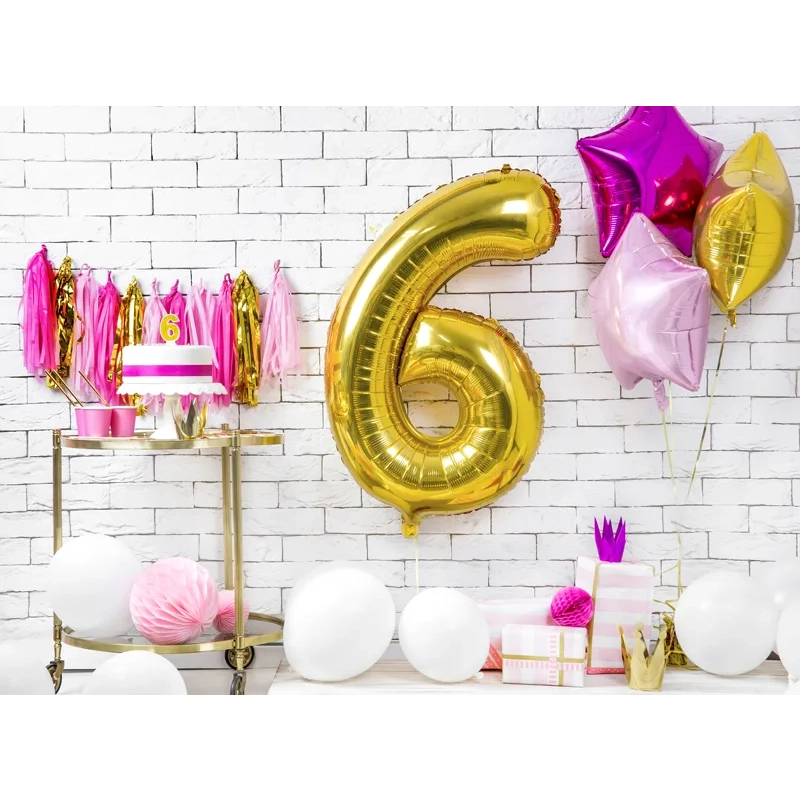 Csillogó arany tortagyertya 6-os szám