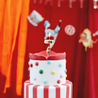 Sviečka na tortu číslo 7 Rhombus mix farieb