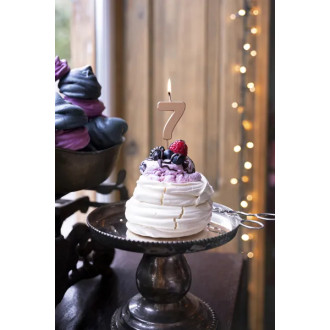 Sviečka na tortu číslo 7 rose gold