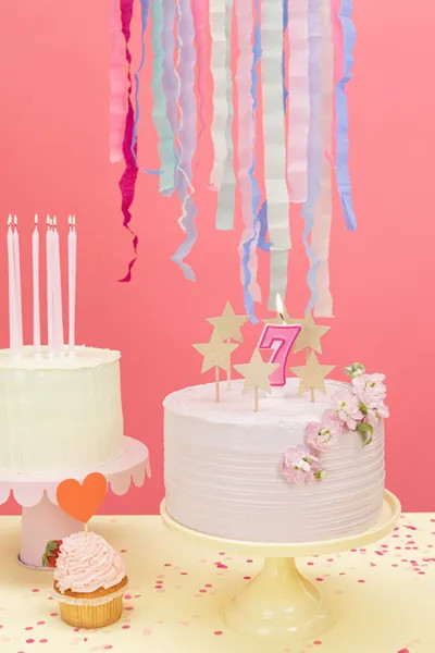 Sviečka na tortu číslo 7 ružová