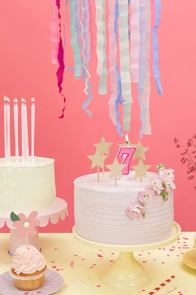 Sviečka na tortu číslo 7 ružová