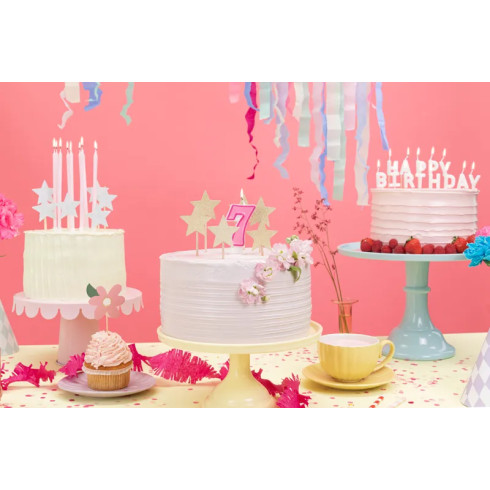 Sviečka na tortu číslo 7 ružová