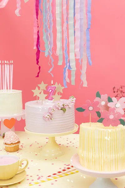 Sviečka na tortu číslo 7 ružová