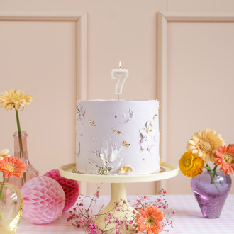 Sviečka na tortu číslo 7 teplá sivá