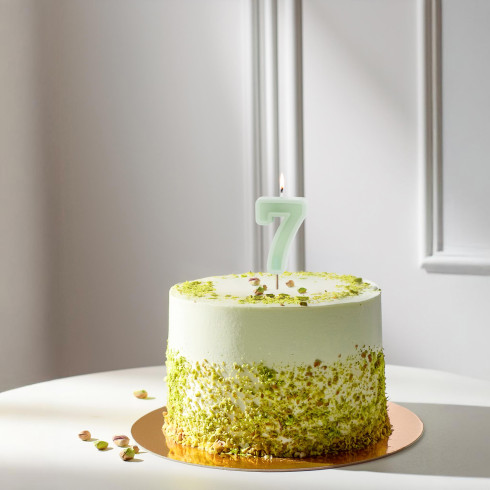 Sviečka na tortu číslo 7 zelená