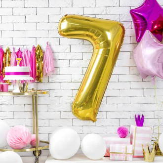 Sviečka na tortu číslo 7 zlatá trblietavá