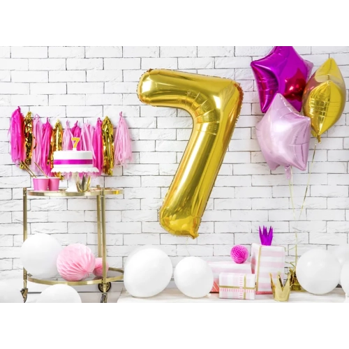 Csillogó arany tortagyertya 7-es szám