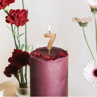 Sviečka na tortu číslo 7 zlatá