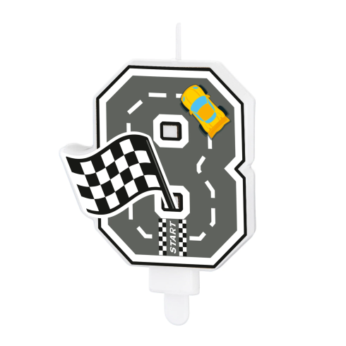 Sviečka na tortu číslo 8 Race On