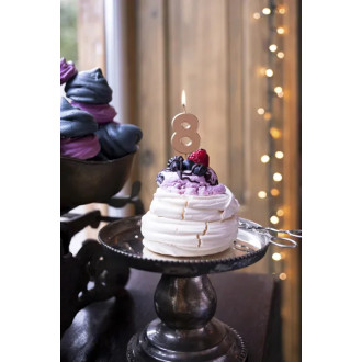 Sviečka na tortu číslo 8 rose gold