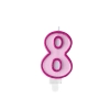 Tortagyertya 8-as szám, rózsaszín, 7 cm