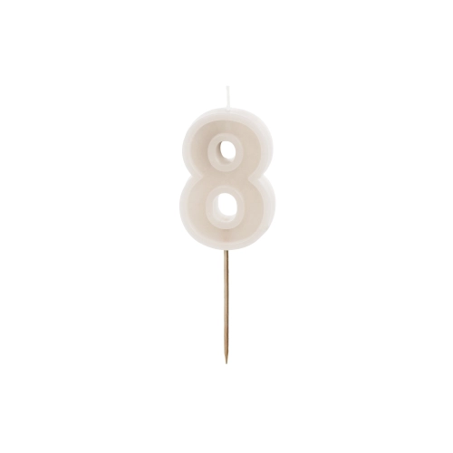 Lumânare pentru tort cifră 8 gri cald