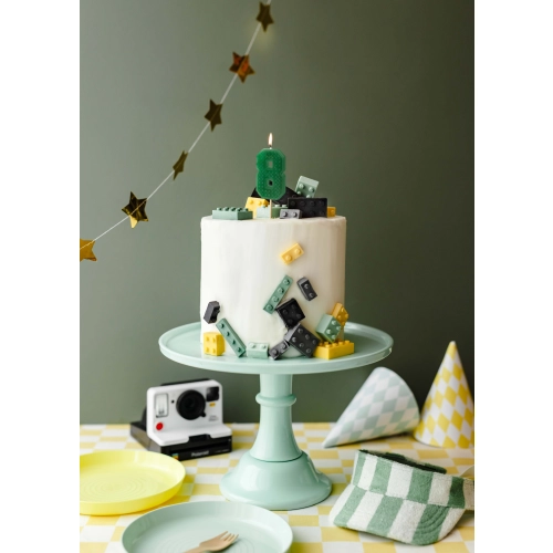 Lumânare pentru tort cifră 8 verde 6 cm