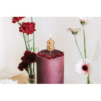 Sviečka na tortu číslo 8 zlatá