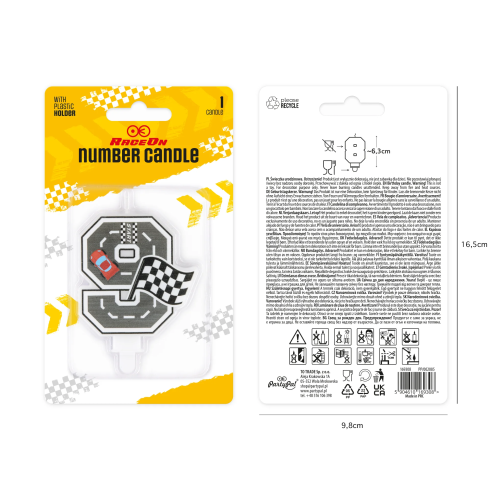 Sviečka na tortu číslo 9 Race On