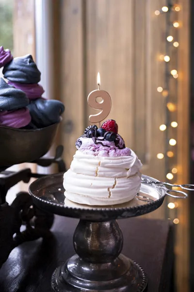 Sviečka na tortu číslo 9 rose gold