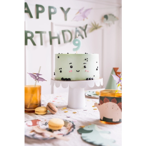 Lumânare pentru tort, cifra 9, albastru deschis