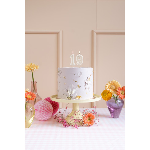 Svíčka na dort číslo 9 teplá šedá