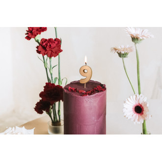 Sviečka na tortu číslo 9 zlatá