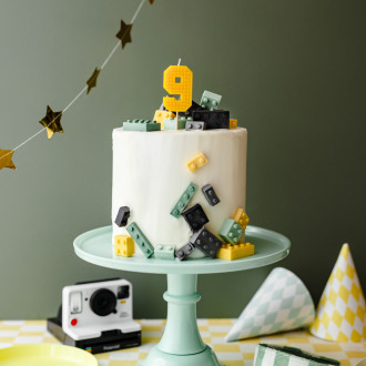 Sviečka na tortu číslo 9 žltá 6 cm