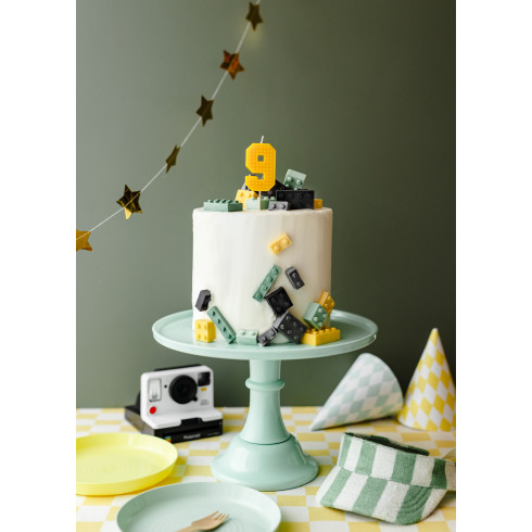 Svíčka na dort číslo 9 žlutá 6 cm