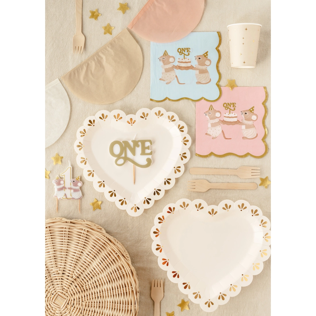 Svečka za torto napis ONE cold gold