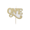 Svečka za torto napis ONE cold gold