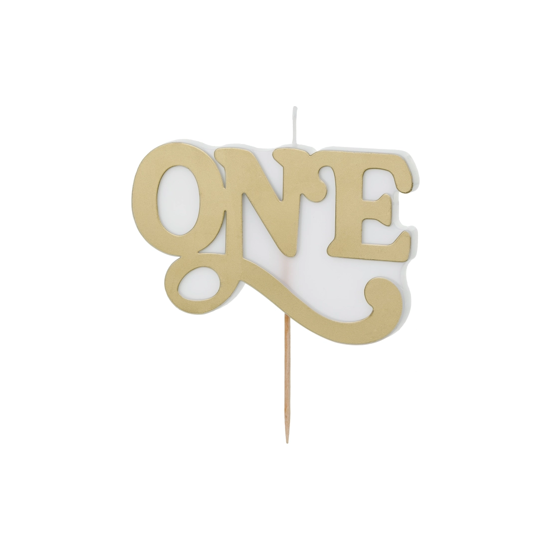 Svečka za torto napis ONE cold gold