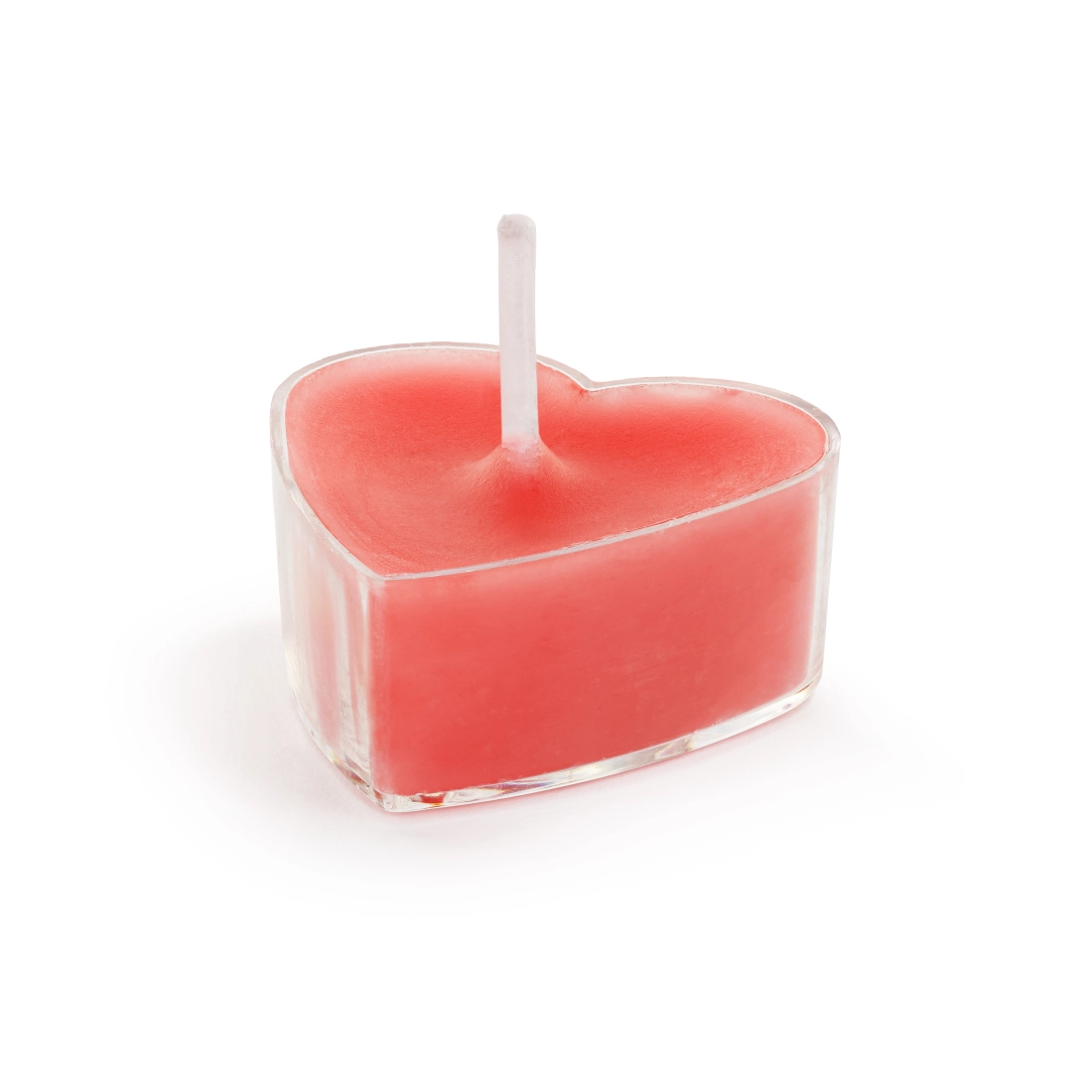 Rdeče čajne svečke v obliki srca, 10 kos