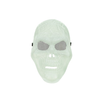 Svetleča maska lobanje za obraz 17 × 27 cm – fosforescentna za zabave