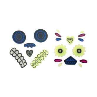 Svetleče gelne nalepke za bučo, mešanica motivov, 2 kosa v pakiranju