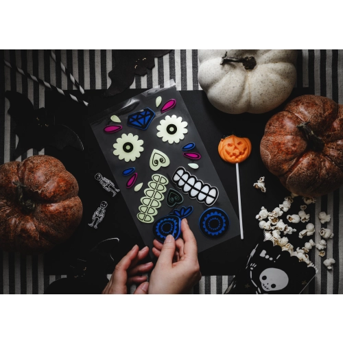 Világító zselés tökmatricák, vegyes motívumok, 2 db/csomag