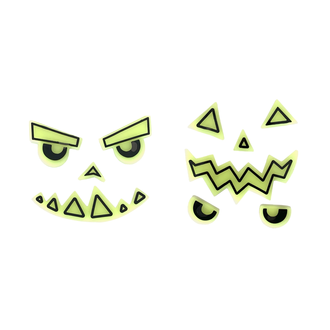 Világító géles tökmatricák – 2 db, halloweeni arcok