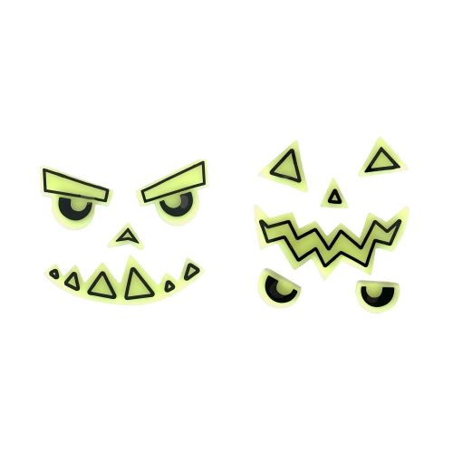 Világító géles tökmatricák – 2 db, halloweeni arcok