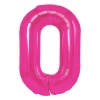 Sötét rózsaszín szülinapi lufiszám 0, 100 cm