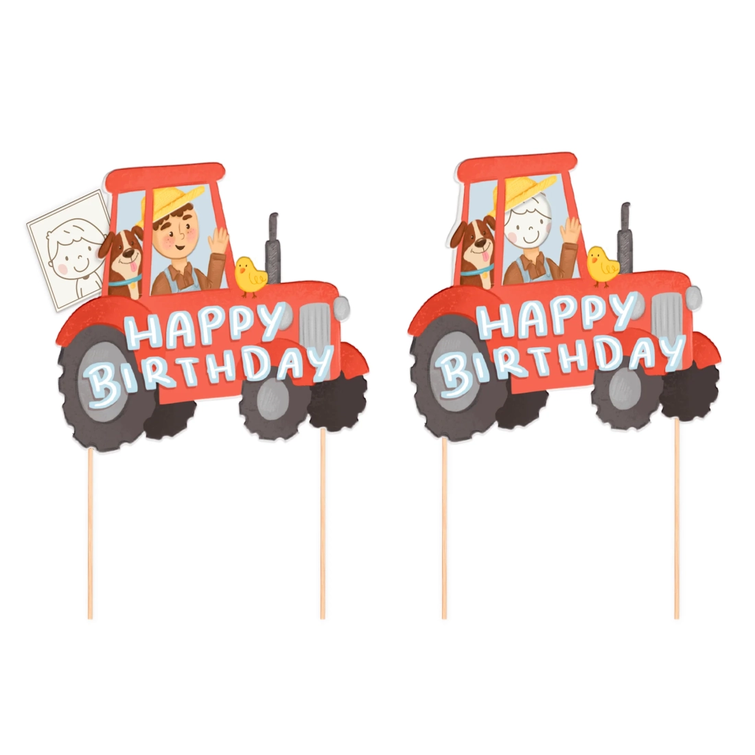 Topper za torto kmetija traktor DIY s fotografijo