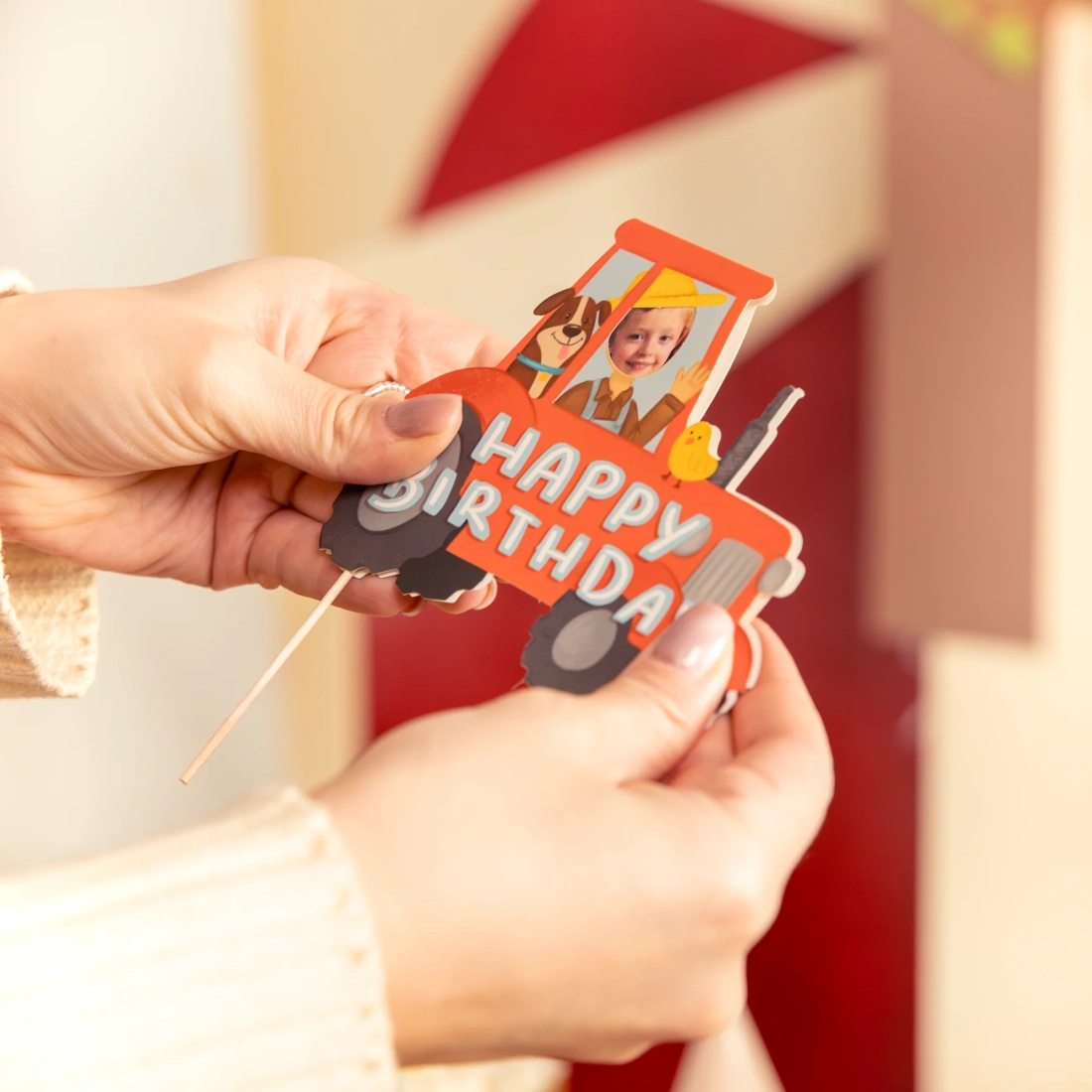 Topper za torto kmetija traktor DIY s fotografijo