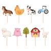 Leseni dekorativni topperji za torto farma, 9 kosov